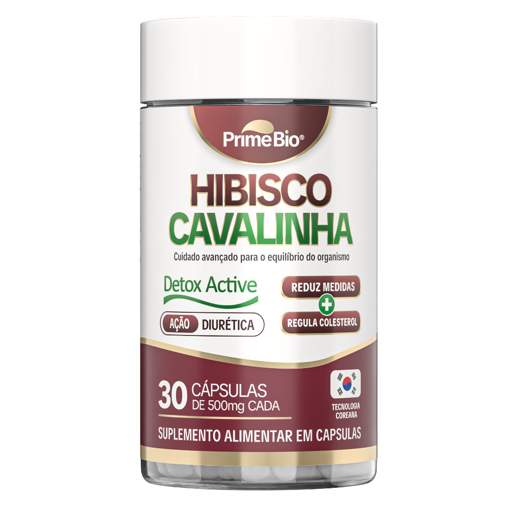 Hibisco + Cavalinha Suplemento Diurético Retenção de Líquido e Queima de Gordura