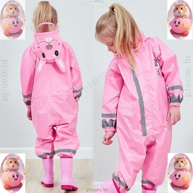 Dede Capa De Chuva Infantil Unissex Respirável De 3-10 Anos