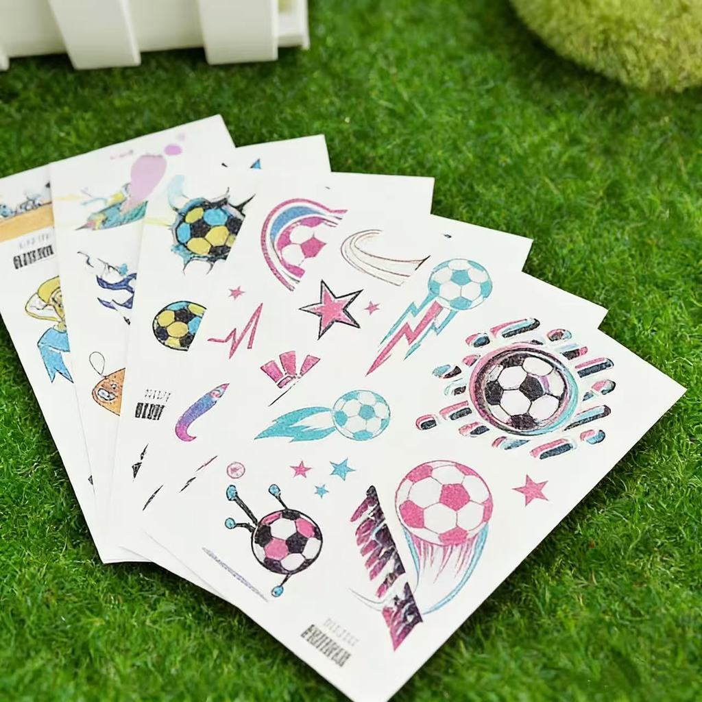 Produtos da Copa do Mundo Adesivo de tatuagem para bola de futebol impermeável com brilho, Copa do Mundo 2026