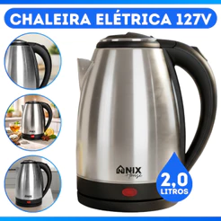 Chaleira Elétrica Térmica Bule Com Tampa Inox - FULL