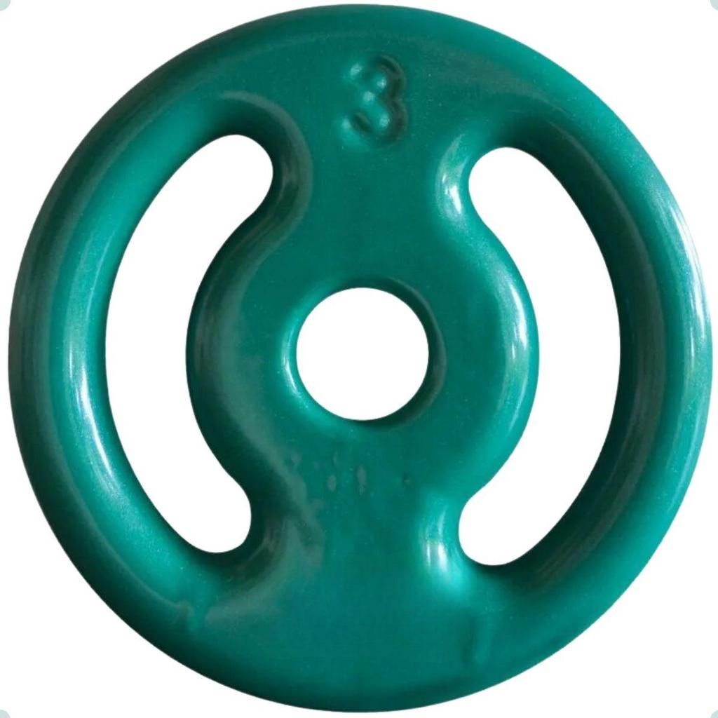 Anilha Emborrachada 3 Kg - Verde