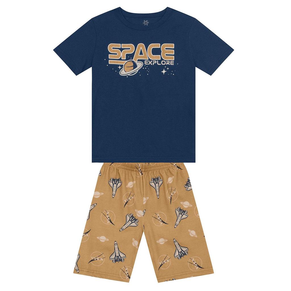 Pijama infantil menino da NASA brilha no escuro Brandili - 12 em Oferta na Shopee