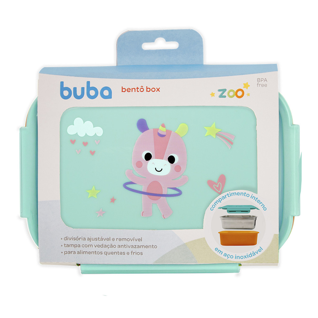 Lancheira Bentô Box com Divisórias Buba Zoo Unicórnio em Oferta na Shopee
