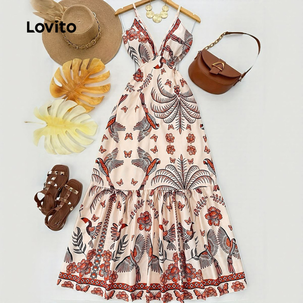 Lovito Vestido Boho Estilo Resort para Primavera/verão para Mulheres LK2LD375 em Oferta na Shopee