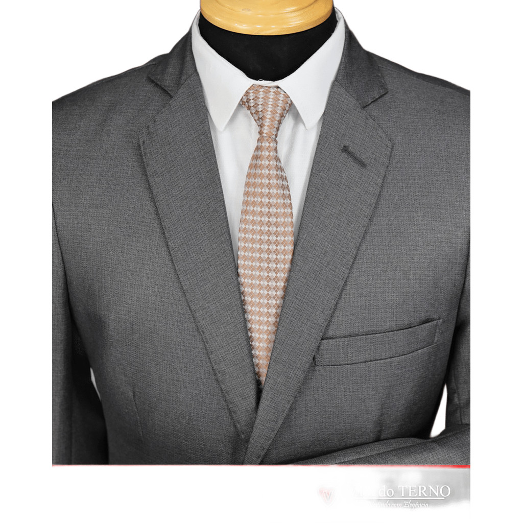 Terno fio indiano cinza brilhante