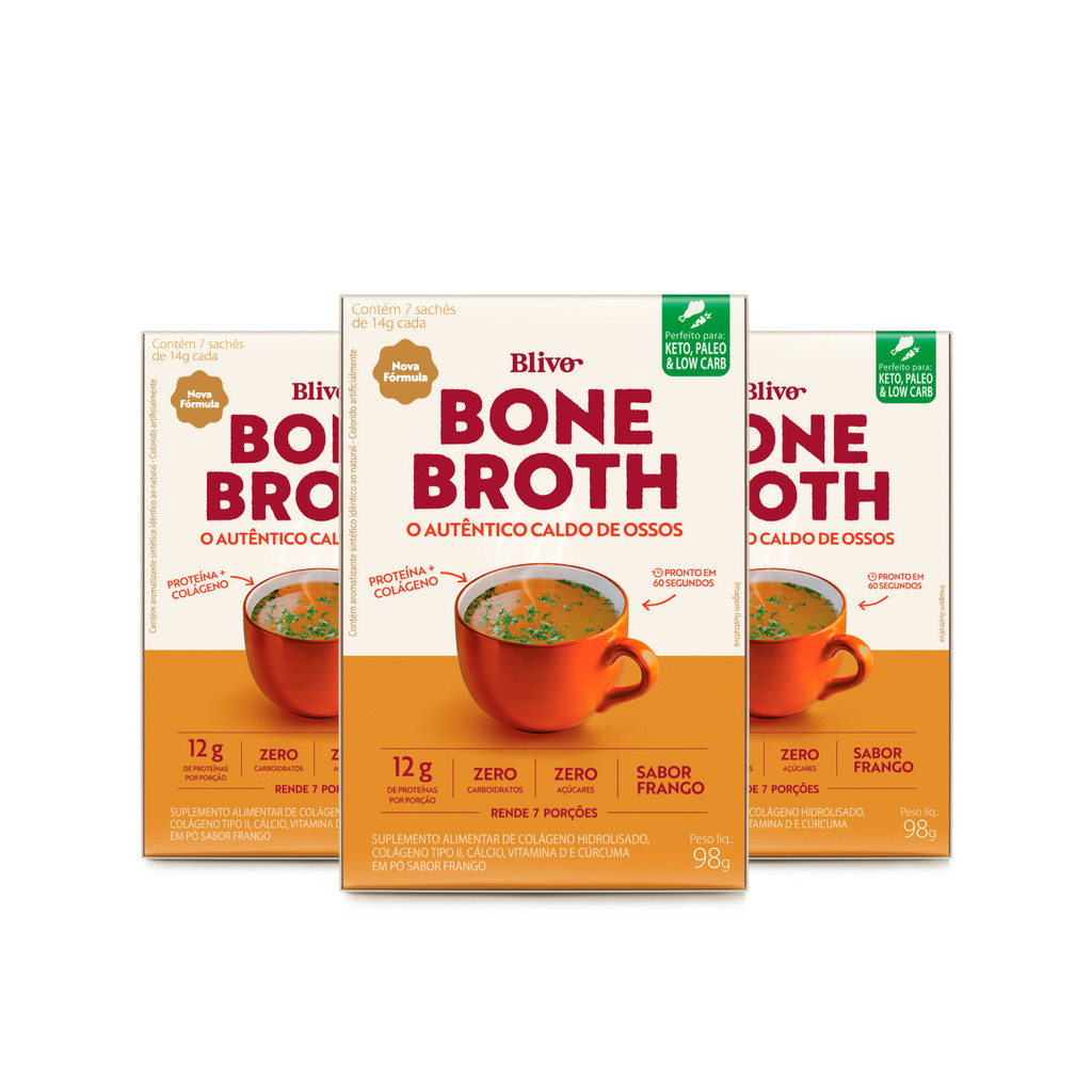 Bone Broth - Original Caldo De Ossos Blivo ( 3 caixas )