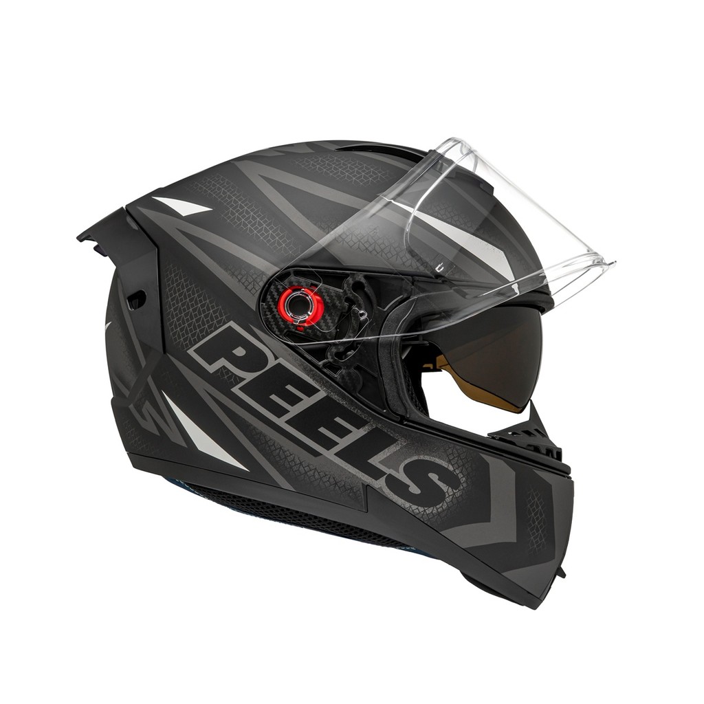 CAPACETE MOTOCICLISTA PEELS ICON PRO FAST PRETO FOSCO BRANCO COM VISEIRA FUME INTERNA