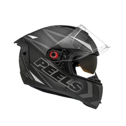 CAPACETE MOTOCICLISTA PEELS ICON PRO FAST PRETO FOSCO BRANCO COM VISEIRA FUME INTERNA