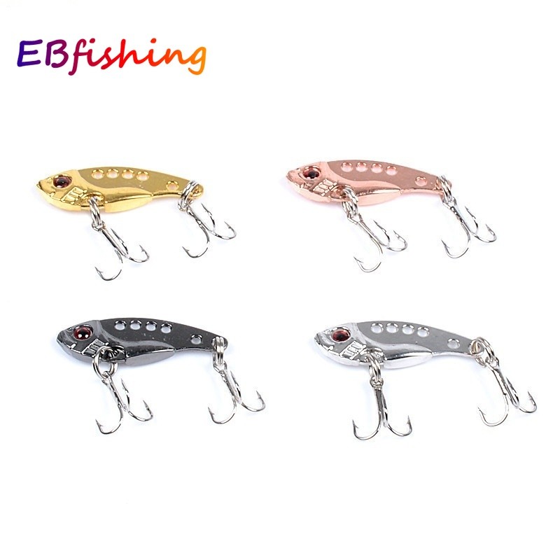 Isca De Vibratória Colher De Metal VIB Biônico Natação Piso Duro Giratória Ganchos Agudos Walleyes Truta Pesca