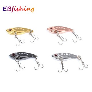 Isca De Vibratória Colher De Metal VIB Biônico Natação Piso Duro Giratória Ganchos Agudos Walleyes Truta Pesca