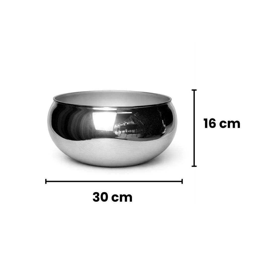 Vaso Vidro Grande Espelhado Prata Centro Mesa Décor Terrário — imagem 2 de 2