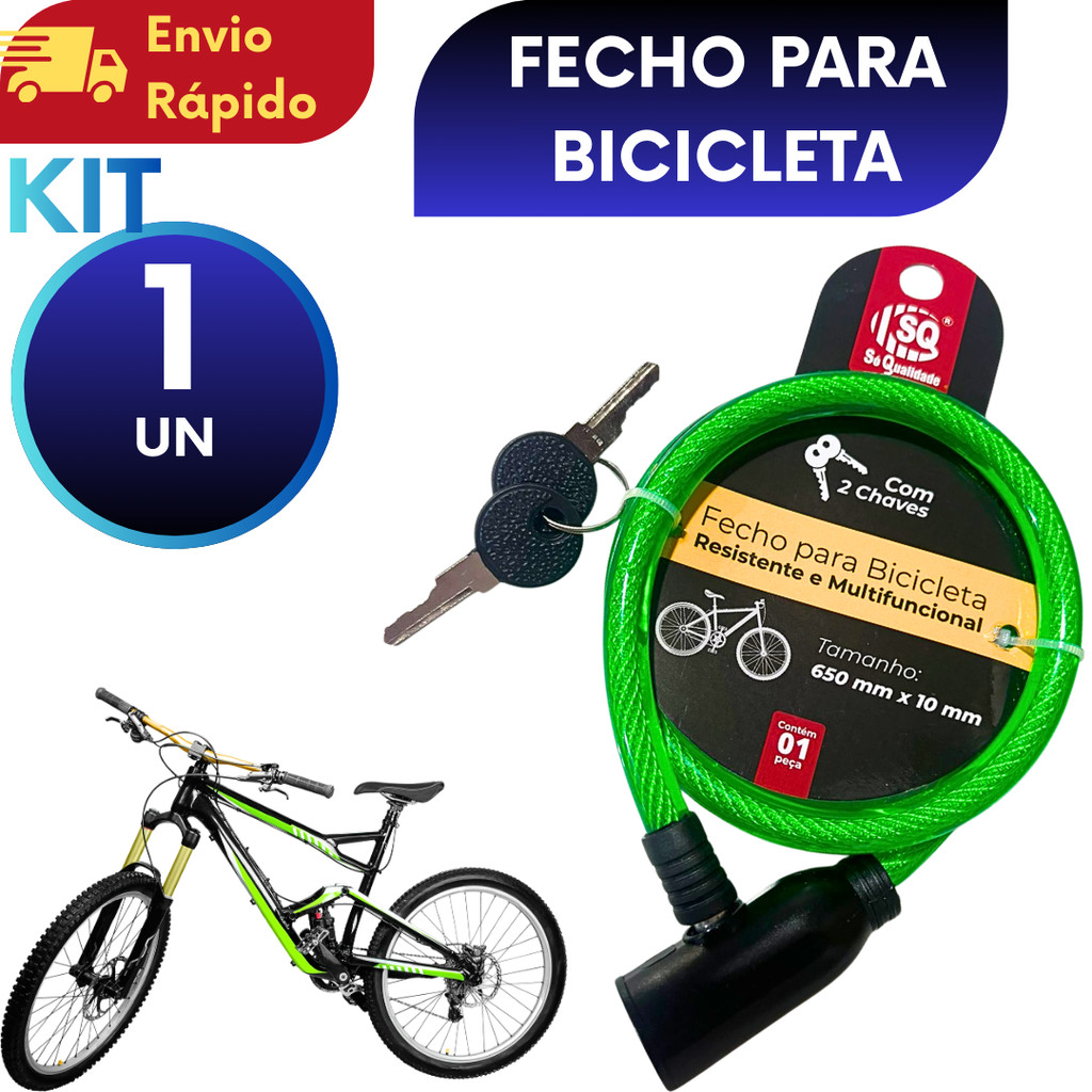 KIT (1/2/3/4/5) Cadeado Para Bicicleta e Moto Com Cabo De Aço Resistente e Multifuncional 65 Cm em Oferta na Shopee