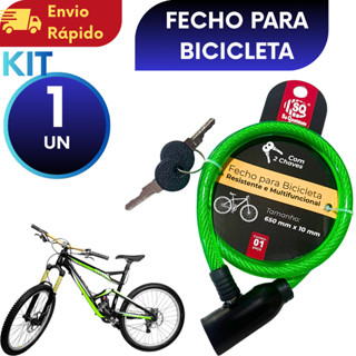 KIT (1/2/3/4/5) Cadeado Para Bicicleta e Moto Com Cabo De Aço Resistente e Multifuncional 65 Cm em Oferta na Shopee