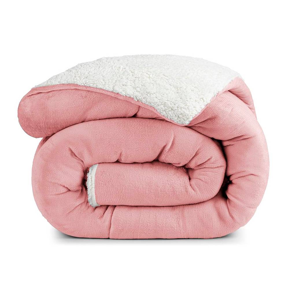 Edredom King Coberdrom Sherpa/Mantinha Everest 1 Peça - Rosa Secreto