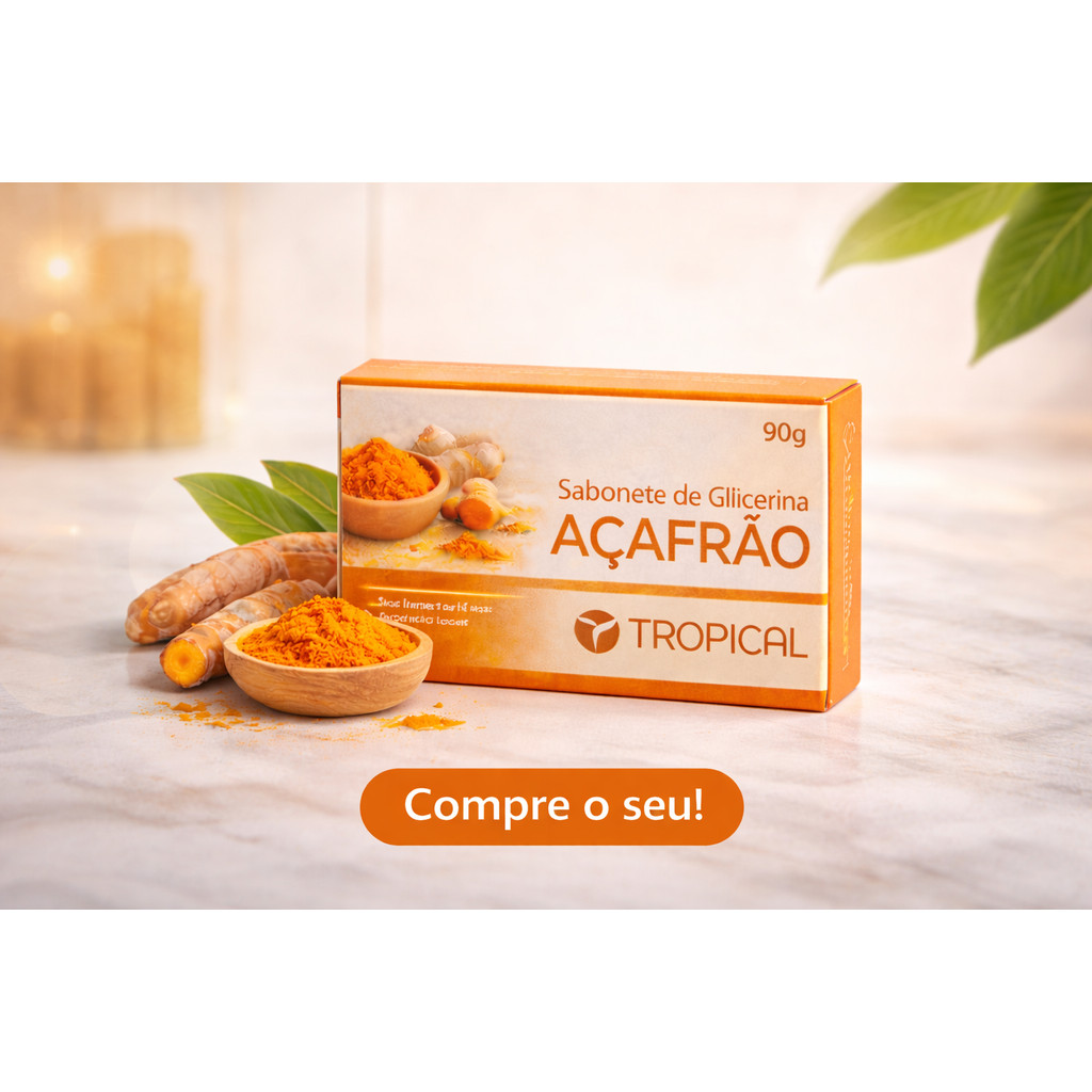 Kit Sabonete de Açafrão / Cúrcuma em Barra Tropical - Anti-inflamatório e Cicatrizante 90gr