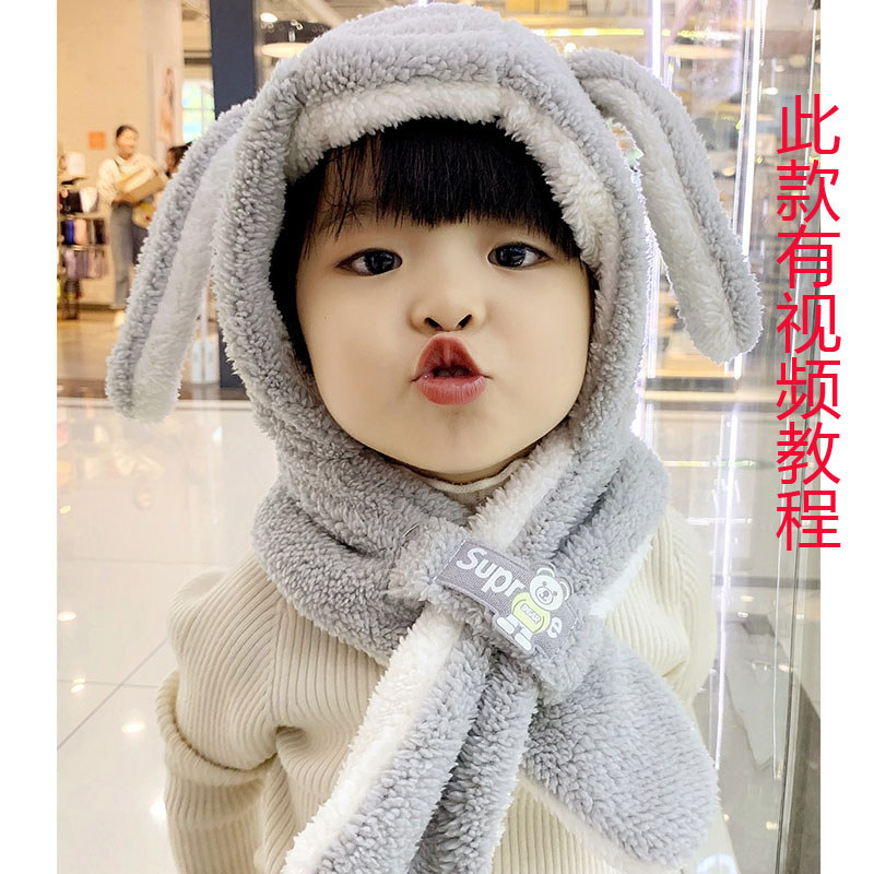 Outono inverno masculino feminino chapéu do bebê bonito crianças chapéu do bebê proteção de orelha cachecol quente corte