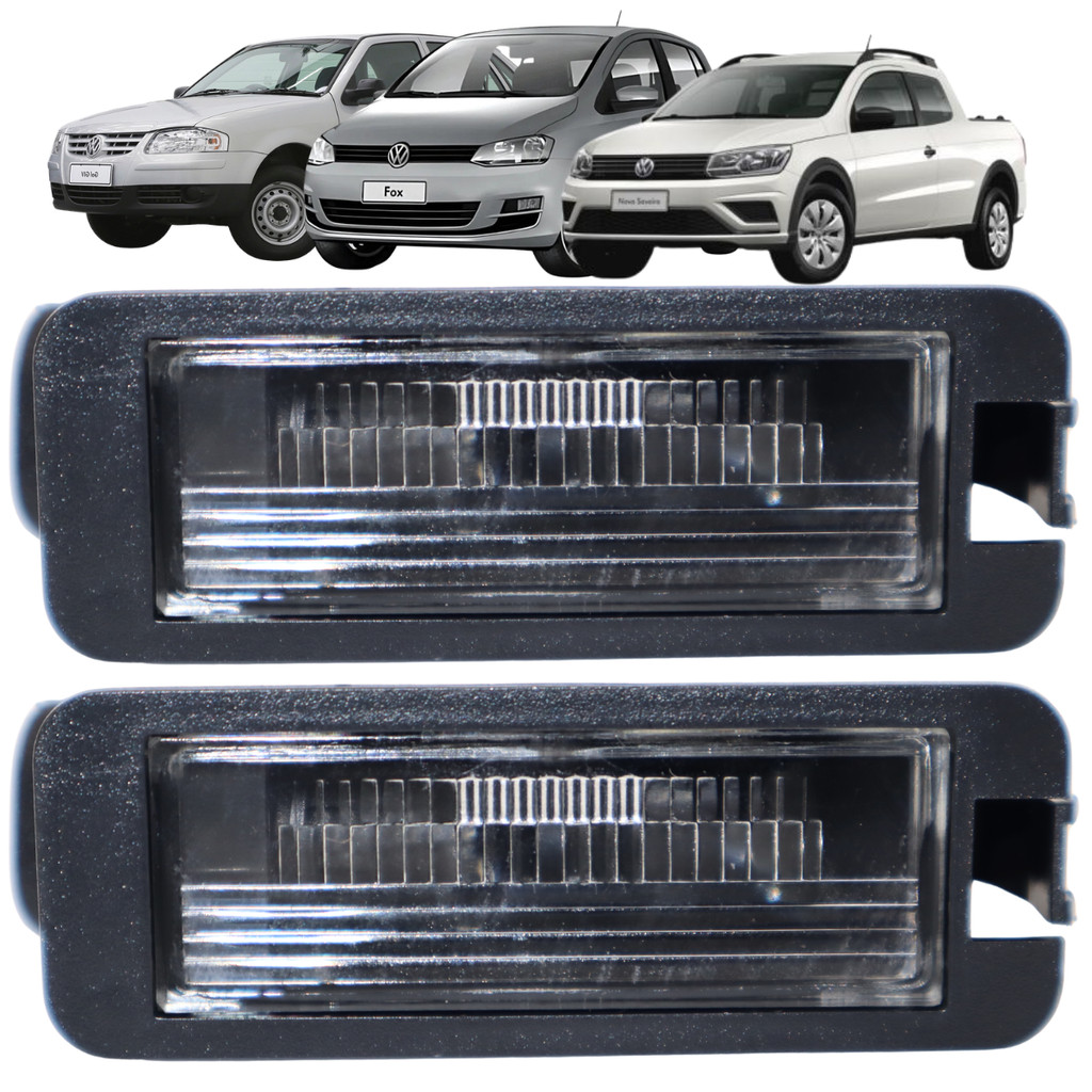 Jogo 2 Lanternas Luz de Placa Gol G6 Fox Saveiro G5 G6 G7 C/ Soquete