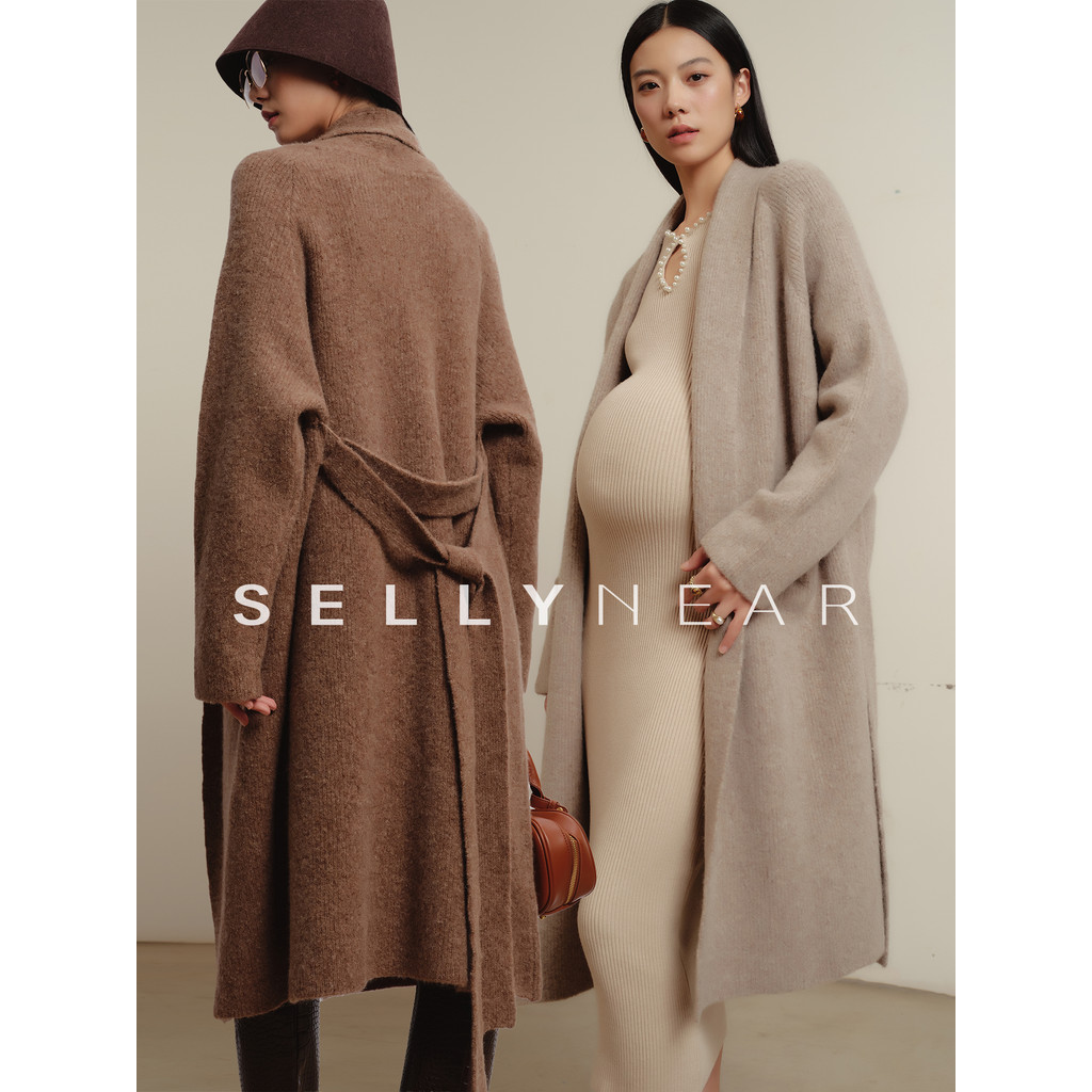 SELLYNEAR Mulheres Grávidas Cardigan de Malha Inverno Desgaste Exterior Longo Engrossado Moda Mulheres Grávidas Capa Bar