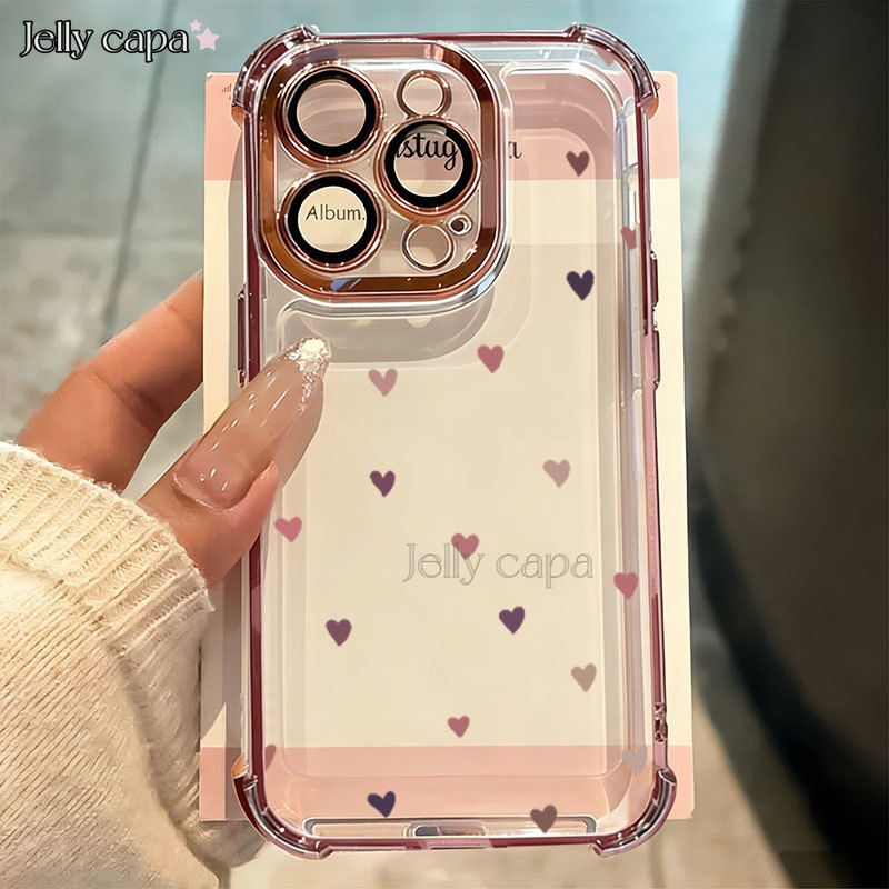 Capa Transparente Anti-Queda Para IPhone 17 16 15 14 13 12 11 Pro Max Plus Ar Amor Coração Caso De Telefone Xianzhi09 em Oferta na Shopee