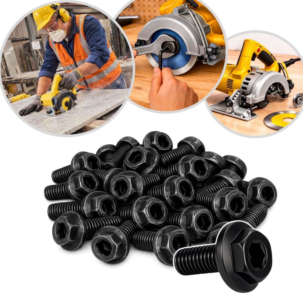Kit 20 Parafuso Disco Serra Mármore M8 18mm Rosca Esquerda Maquita Bosh Allen Universal Sextavado