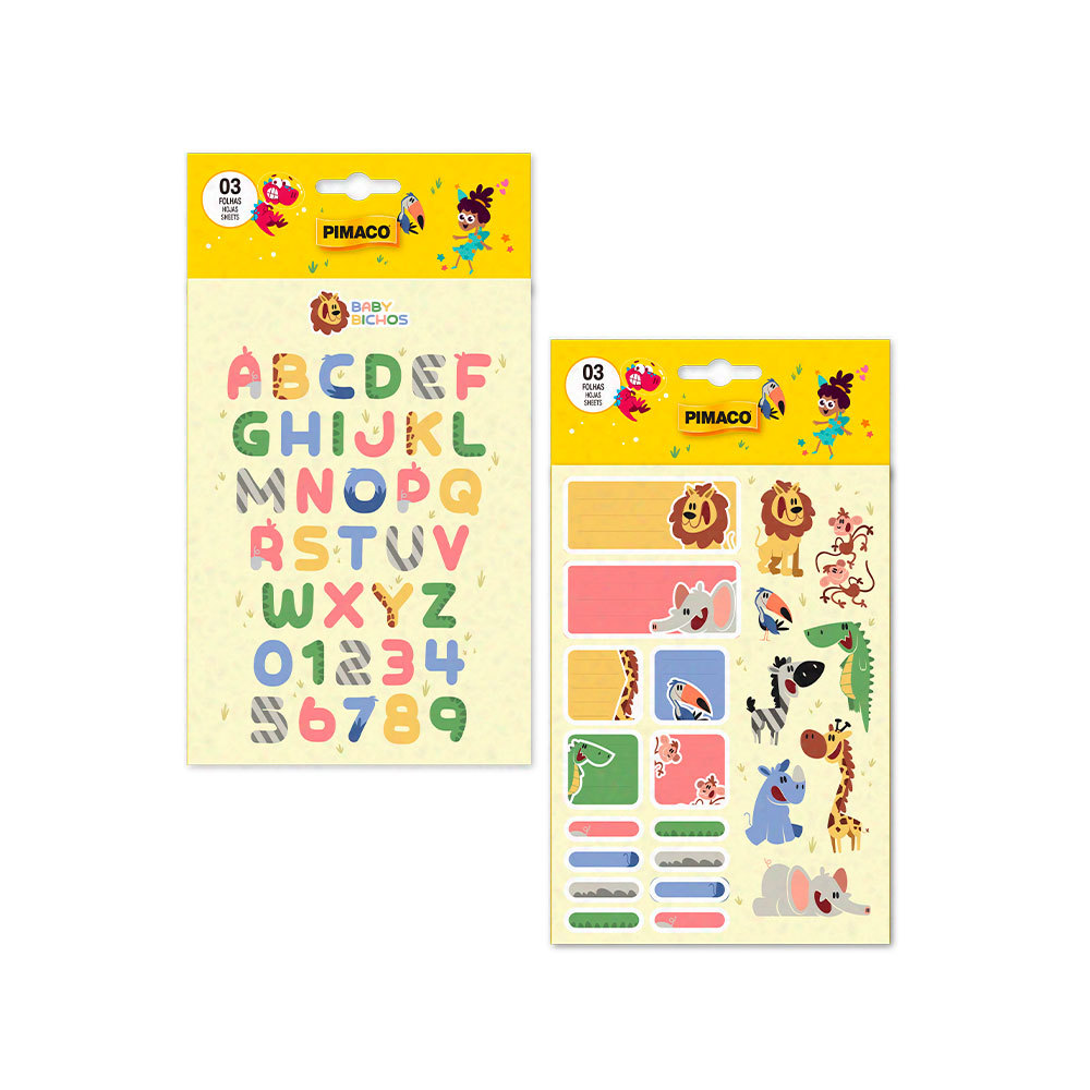 Kit Etiqueta escolar Baby Bichos Pimaco
