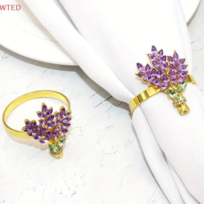 (WTED) 6 Peças De Decorações De Mesa De Lavanda Elegantes-Anéis De Guardanapo De Guirlanda Requintados , Porta-Guardanap
