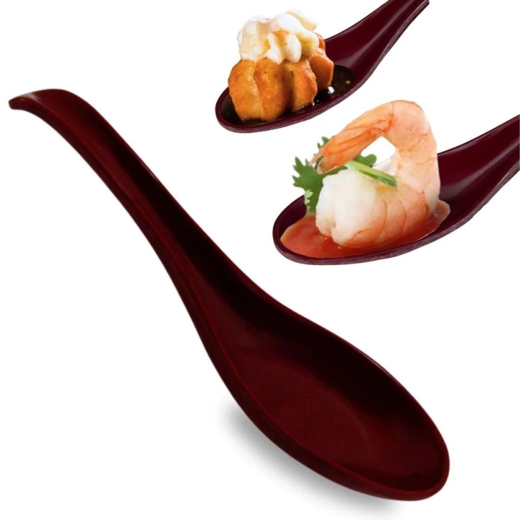 10 Colheres Gourmet para Aperitivos Buffet Finger Food Sopas e Comida Japonesa Oriental