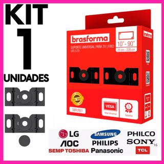 Suporte Fixo Para TV Universal LED/ LCD 10 a 90 Polegadas Até 40kg Aço Reforçado Padrão VESA