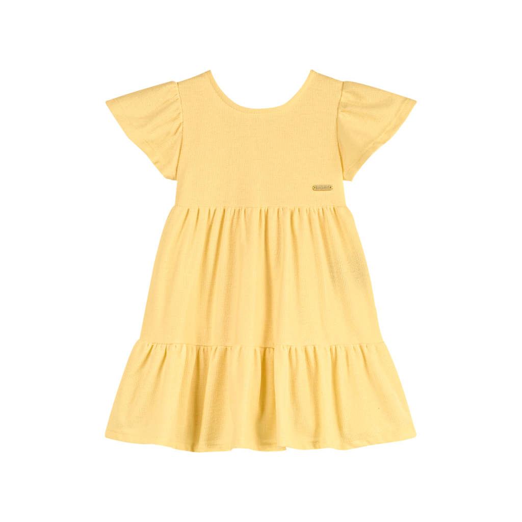 Vestido Infantil Menina Abertura Costas Colorittá Amarelo em Oferta na Shopee