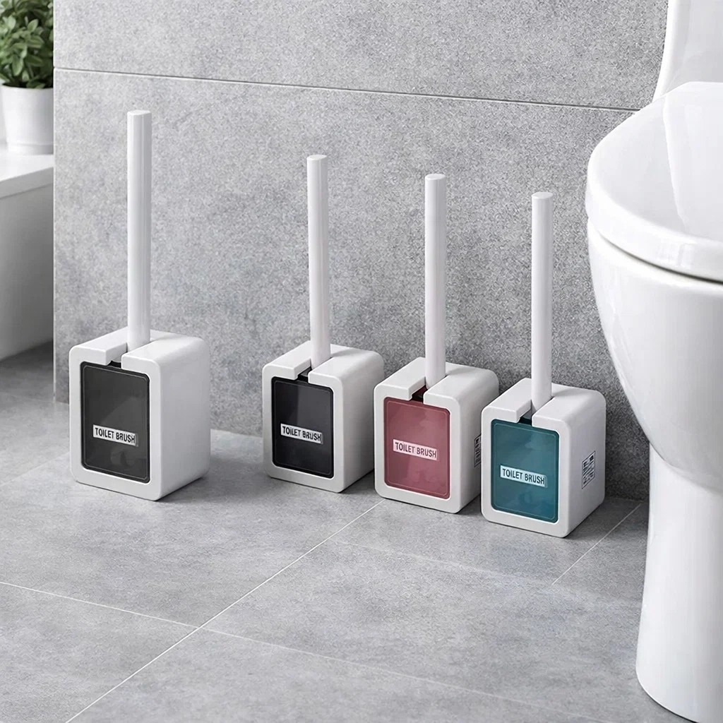 Escova Sanitária Plástico Suporte Limpeza Banheiro Esfregar Vaso Remover Sujeira Achadinhos