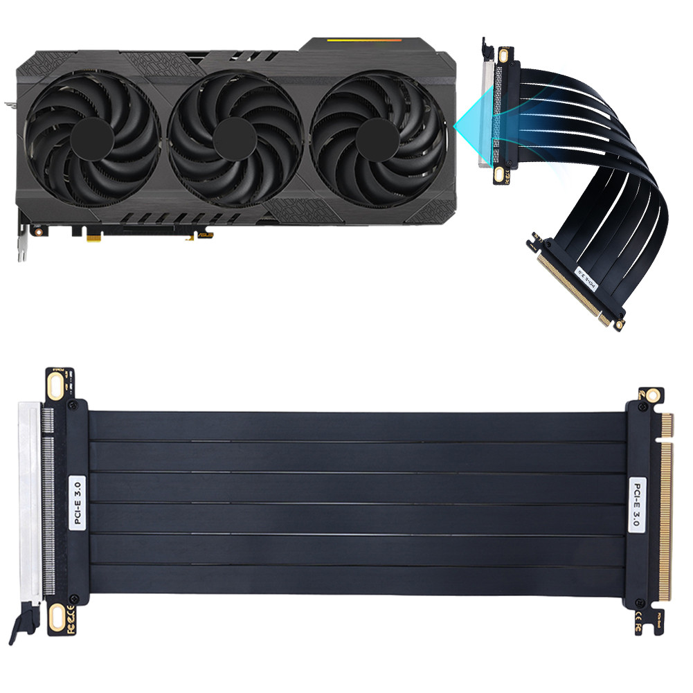 PCIe 3.0 X16 Porta De Extensão De Placa Extensora Flexível De Alta Velocidade Adaptador De 180 Graus [covdes.br]