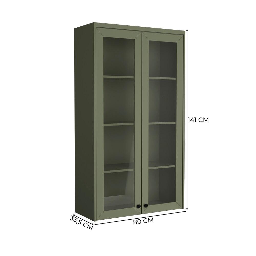 Cristaleira de Vidro Herval Viana, Verde Hill, 2 Portas, MDF · foto 2