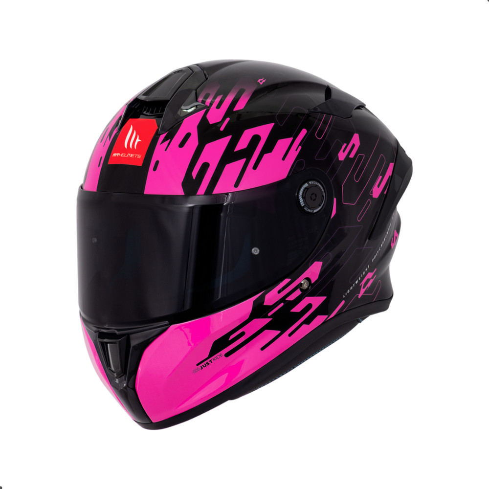 Capacete MT Targo S Rougat Z8 Rosa Preto Moto