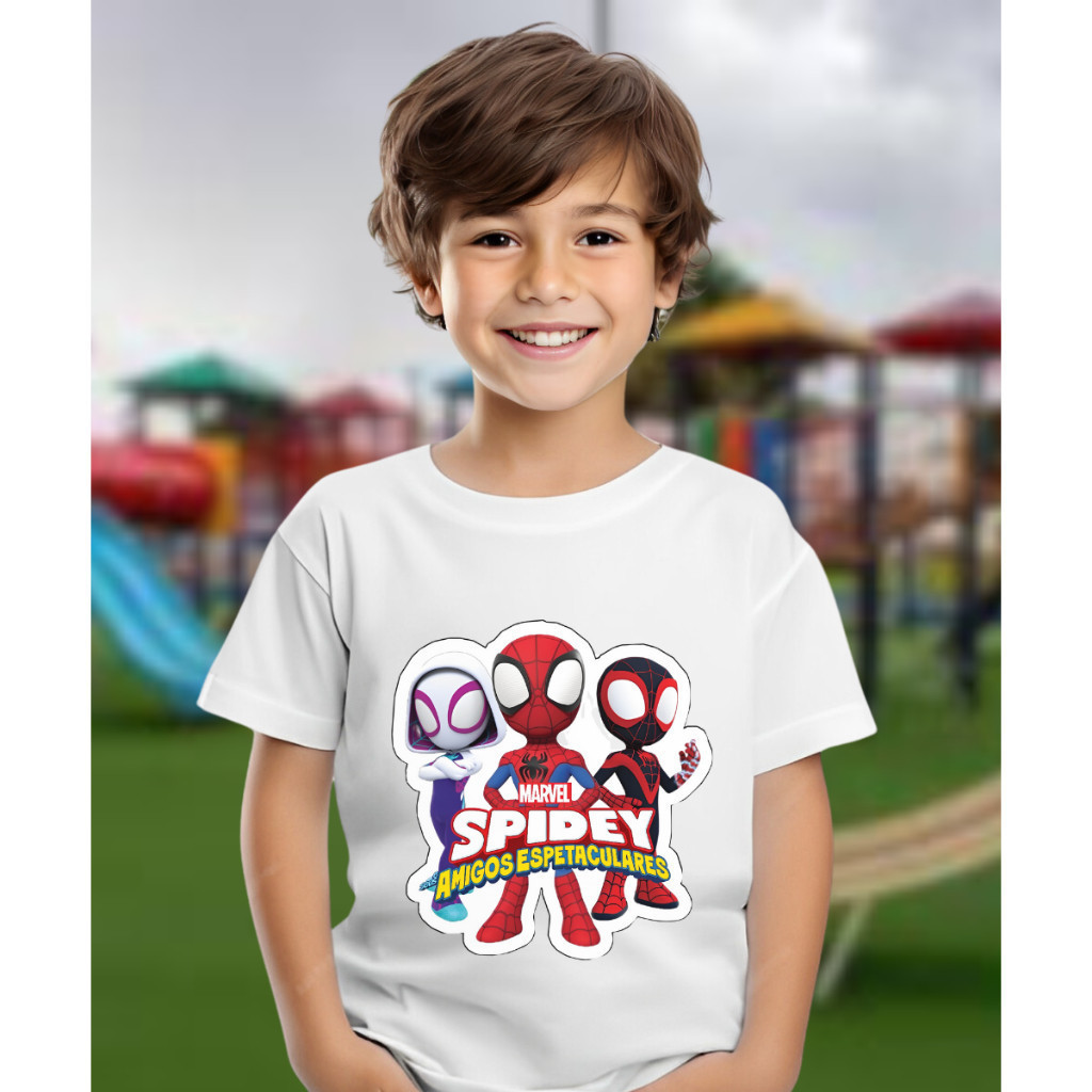 Camiseta Infantil 100% Algodão Menino Estampa Personagens Malha Premium Tendência Moda -  Envio em 24 horas