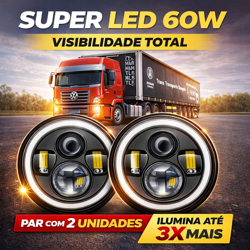 Par Farol Led Constelation Fusca Kombi 7 Polegadas Angel