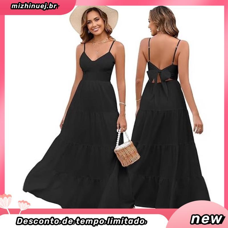 Vestido Para Gravida Longo Com Botões Para amamentação Soltinho De Alcinha