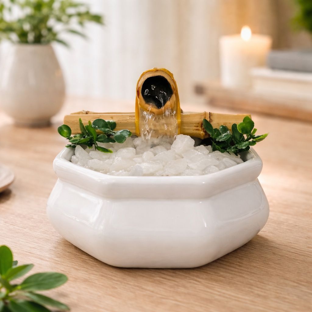 Imagem Fonte de Água Decorativa Feng Shui Baguá Zen Relaxante