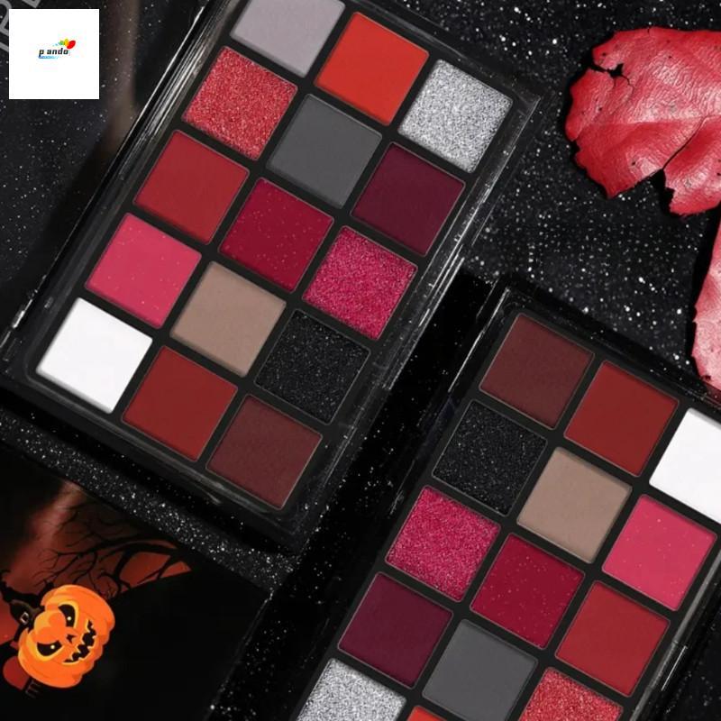 Paleta De Sombras De 15 Cores-Maquiagem Vermelha Preta De Alta Saturação