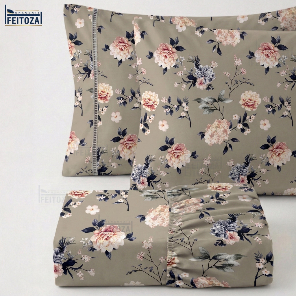 Jogo de Cama 400 Fios Casal Roupa de Cama Queen e Lençol Solteiro Tecido veludado Macio Premium!"