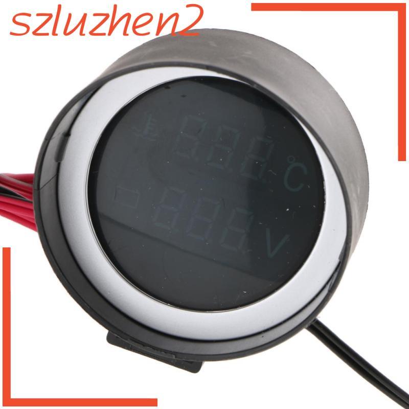 [Szluzhen2] Voltímetro Digital Para Carro 12V/24V Medidor De Temperatura Da Água Com Sensor 10mm