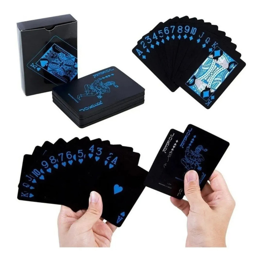 Baralho Black A Prova D'agua - Baralho Preto - Poker Mágica
