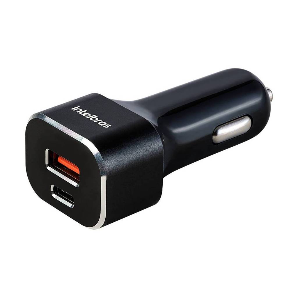 Carregador veicular 2 saídas USB e USB-C Preto ECV11 38W Intelbras