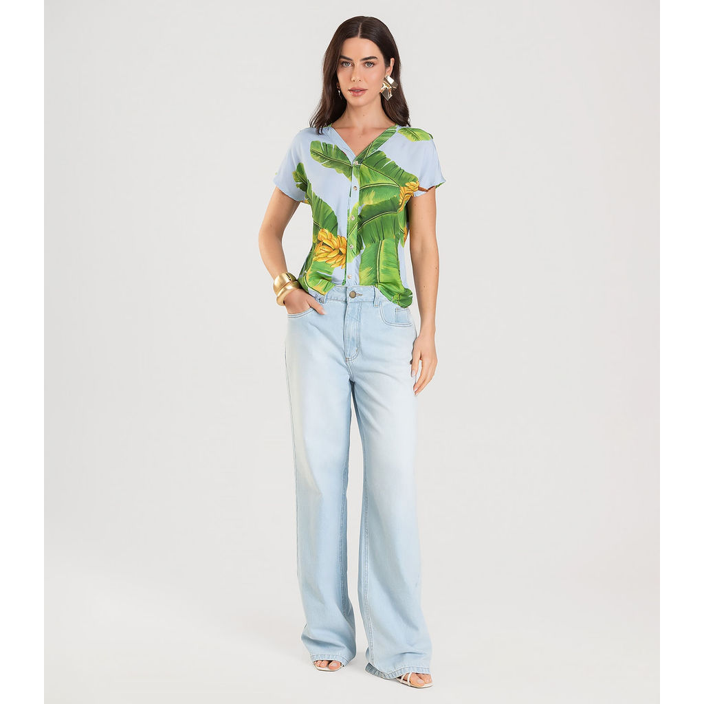 Blusa Feminina Estampada Infinita Cor Verde em Oferta na Shopee