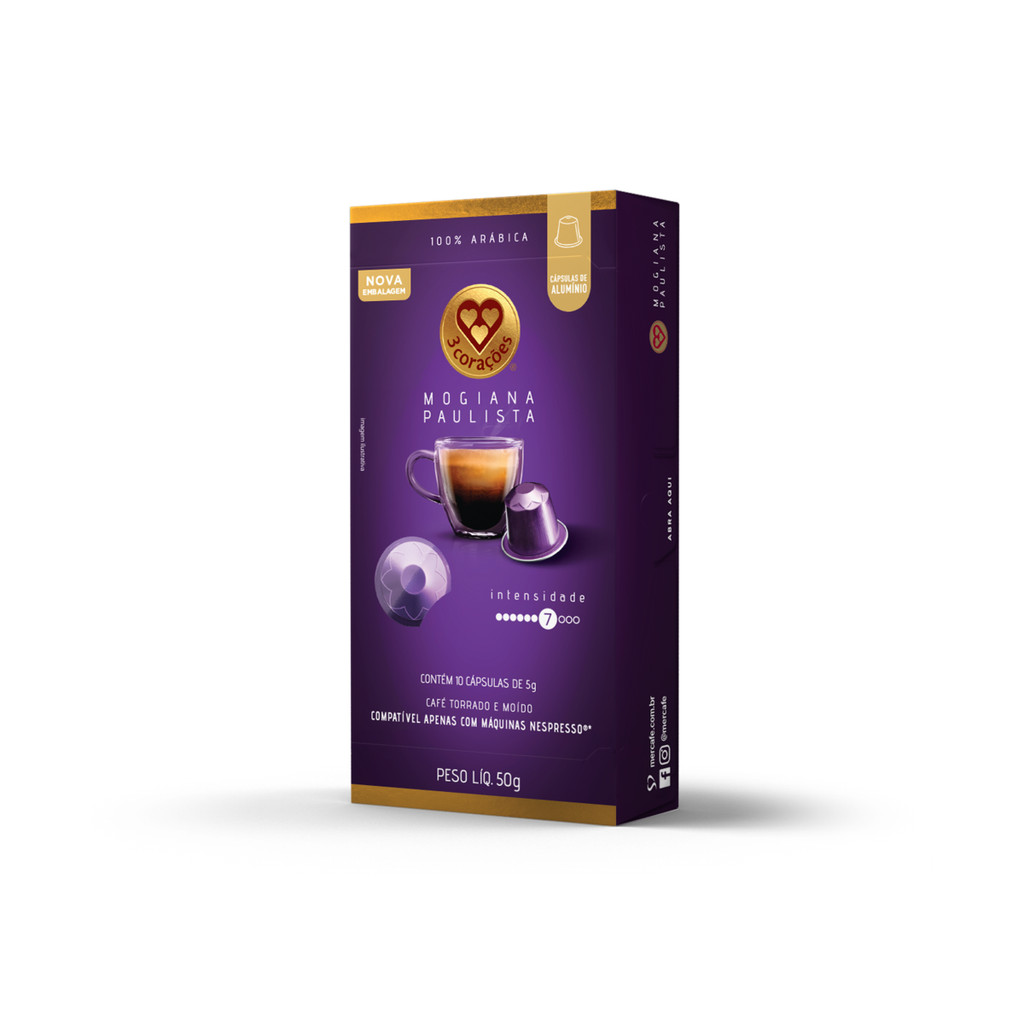 Capsula de Café Expresso 3 Corações Mogiana Paulista 10 UN em Oferta na Shopee