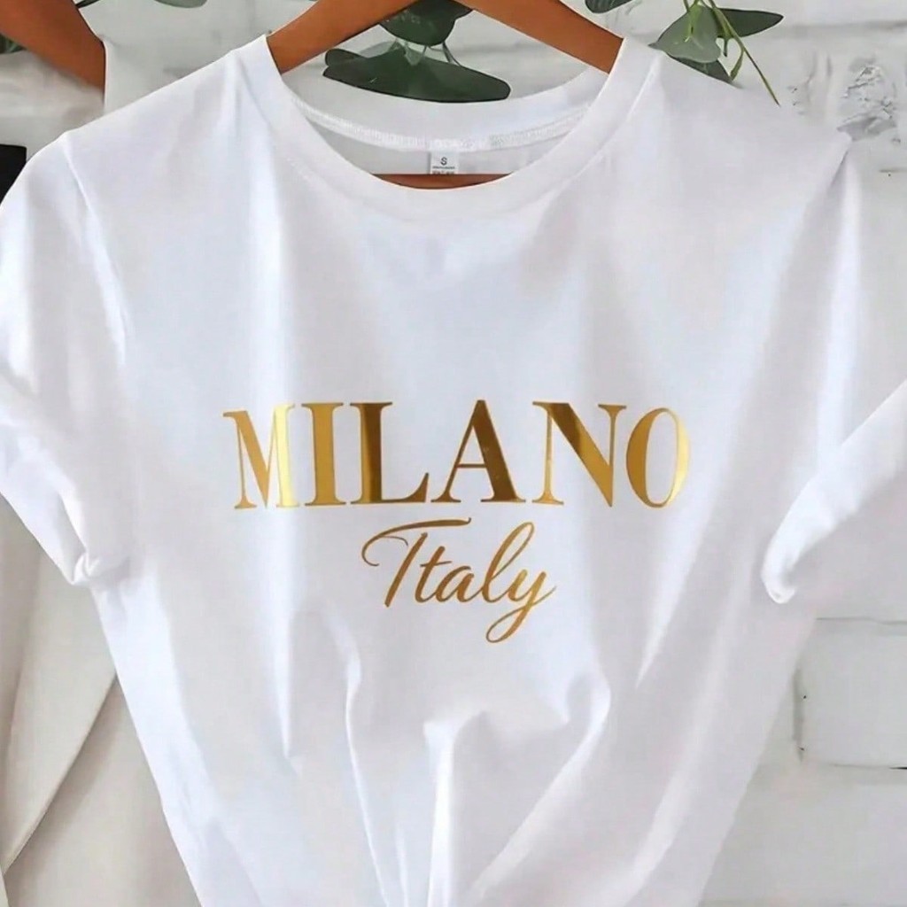 Camiseta Feminina Milano Italy Premium Camisa Confortável Blusinha T-shirt Moda Feminina de Grife Estilosa para Sair
