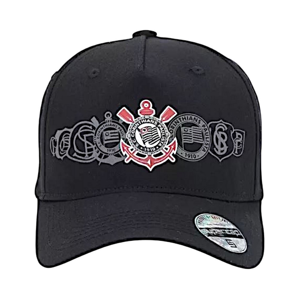 Bone Corinthians Varios Simbolos Preto em Oferta na Shopee