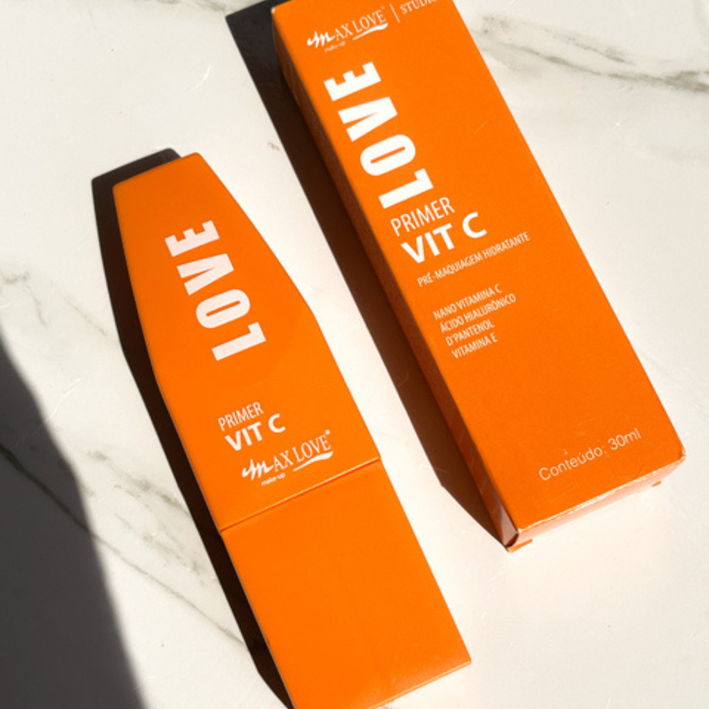 Primer Facial Vitamina C Max Love 30ml | Hidratação, Iluminação e Fixação da Maquiagem | Efeito Glow