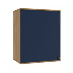 Armário Aéreo Celeste Kappesberg 100% MDF 1 Porta Nogueira/Azul 60cm