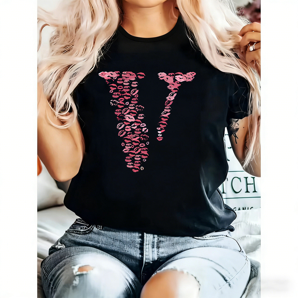 Camiseta Feminina Estampa Labiais Coloridos Moda Feminina Confortável Estilosa Linda