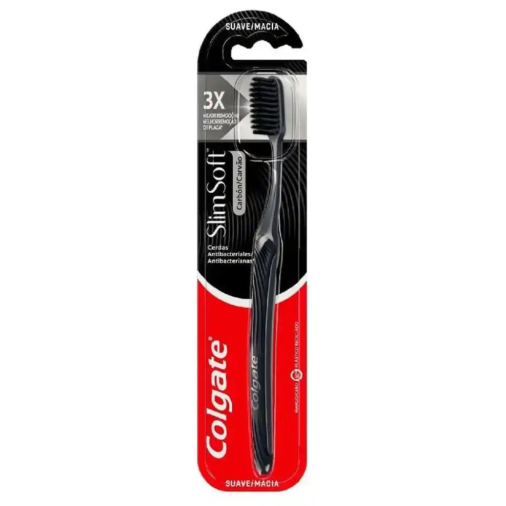 Escova Dental Colgate Slim Soft Black Carvão Cerdas Macias